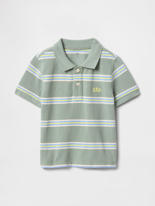 Yeşil Gap Logo Pique Polo Yaka T-Shirt