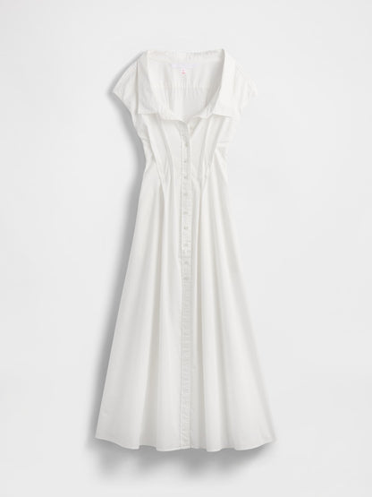 Beyaz Gapstudio Poplin Maxi Elbise