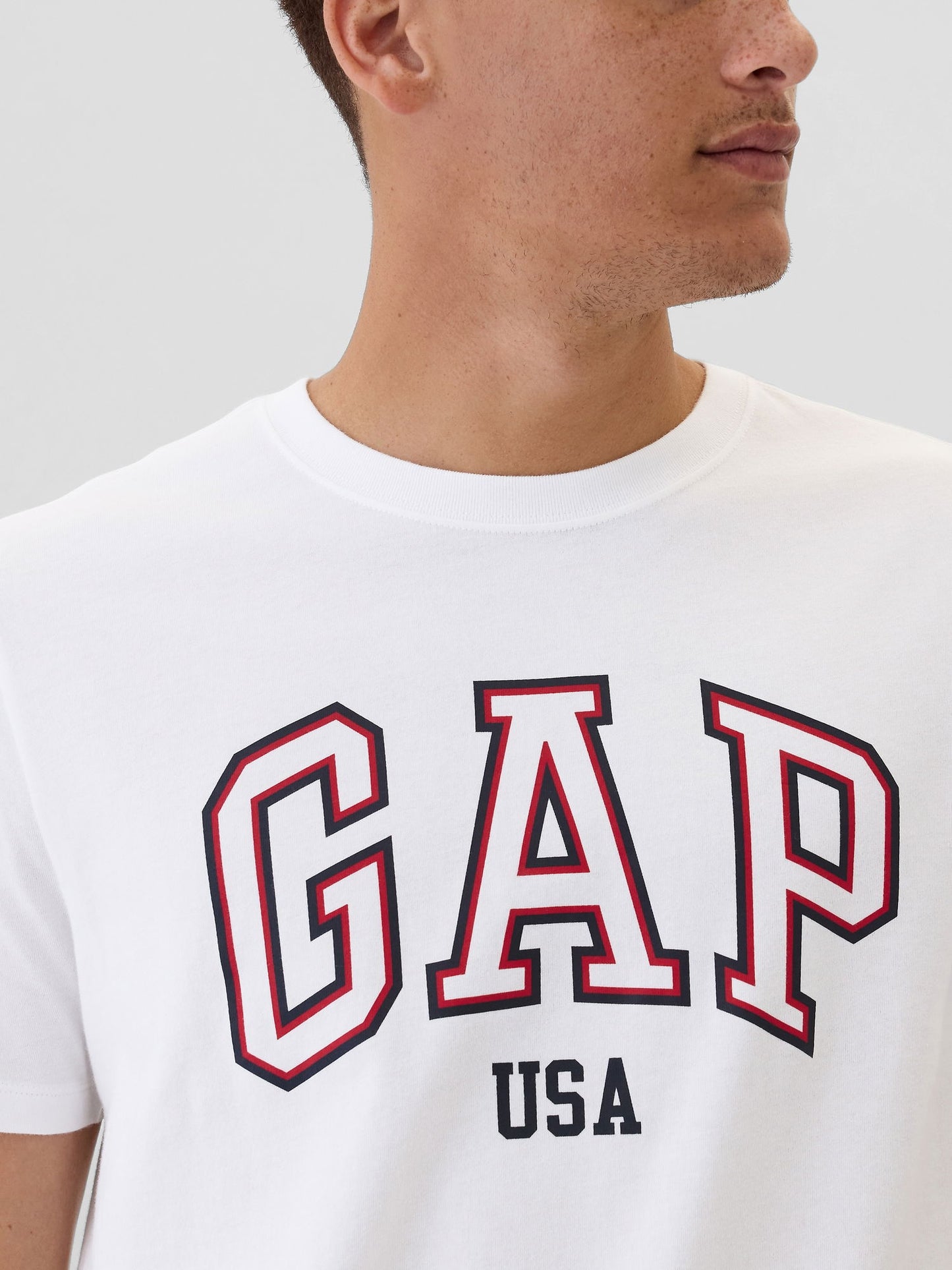 Beyaz Everyday Soft Gap Usa Logo T-shirt
