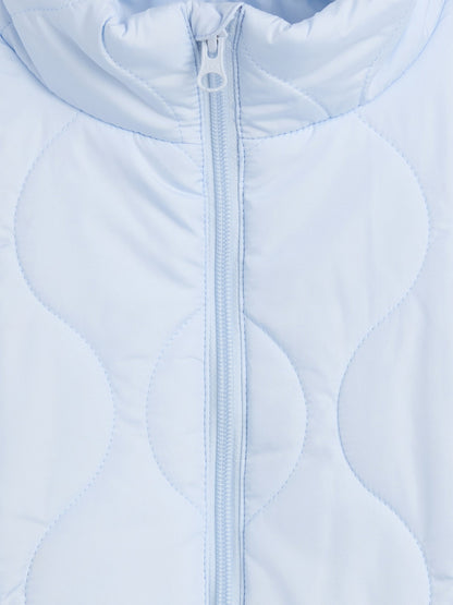 Açık Mavi Relaxed Puffer Şişme Ceket