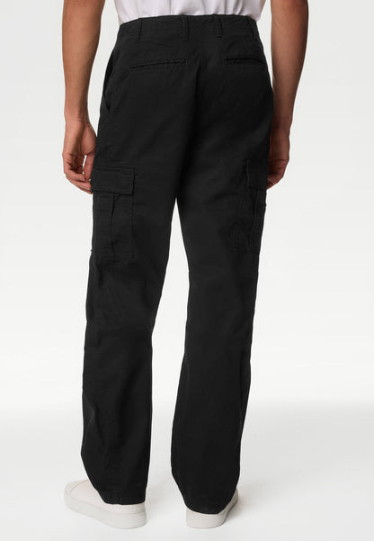 Saf Pamuklu Loose Fit Kargo Pantolon
