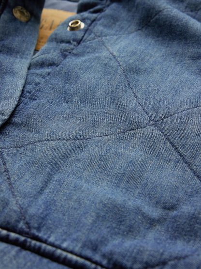 Mavi Yastıklı Denim Gömlek Ceket