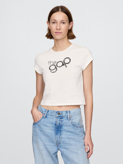 Kırık Beyaz Gap Logo T-shirt