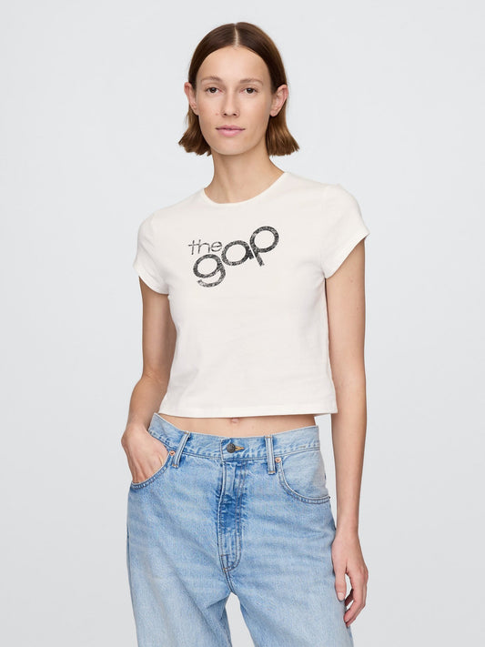 Kırık Beyaz Gap Logo T-shirt