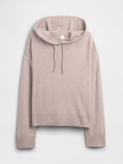 Açık Pembe Relaxed Cashsoft Kapüşonlu Sweatshirt