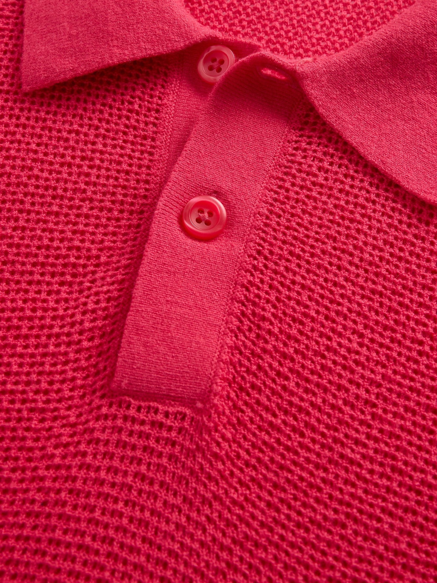 Açık Pembe Dokulu Kroşe Polo T-shirt