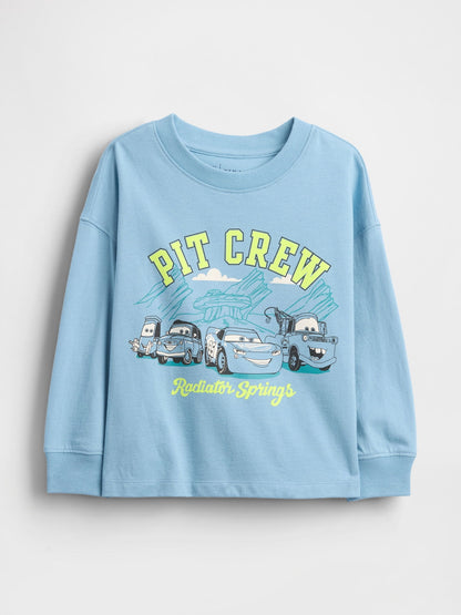 Açık Mavi Gap × Disney Cars Grafik T-shirt