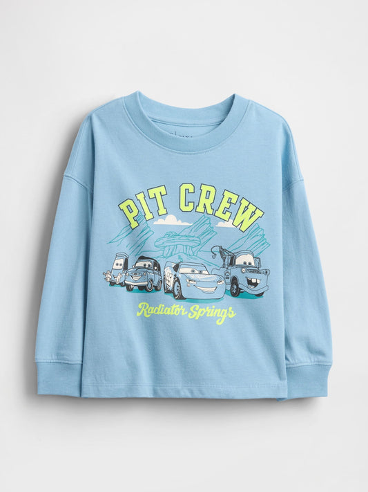 Açık Mavi Gap × Disney Cars Grafik T-shirt