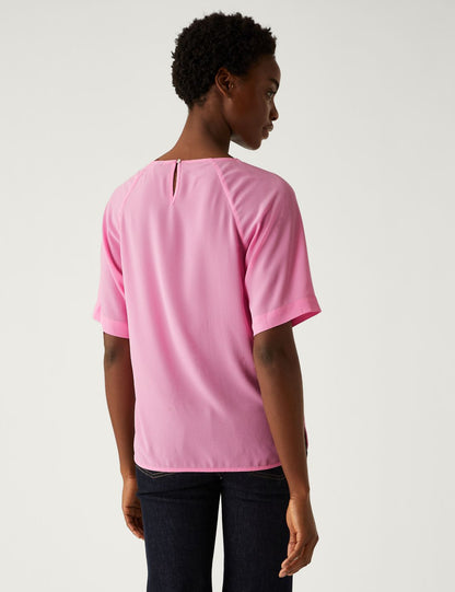 Regular Fit Kısa Kollu Bluz