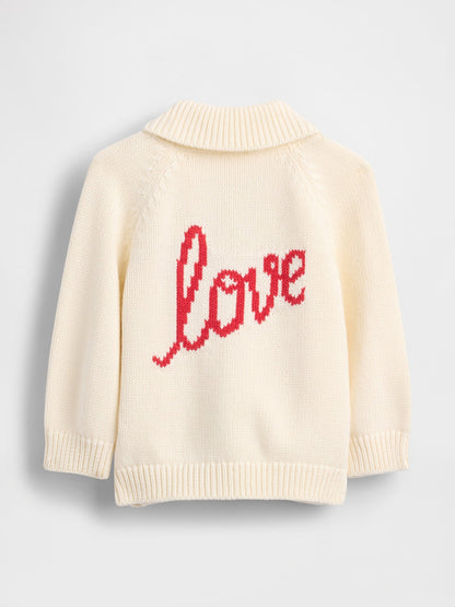 Krem Love Shawl Hırka