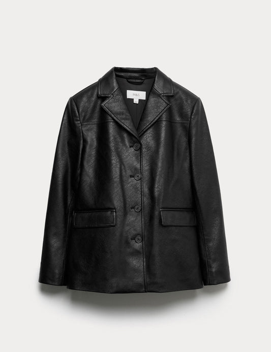 Suni Deri Blazer Ceket