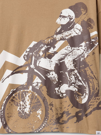 Kahverengi Grafikli Relaxed T-shirt