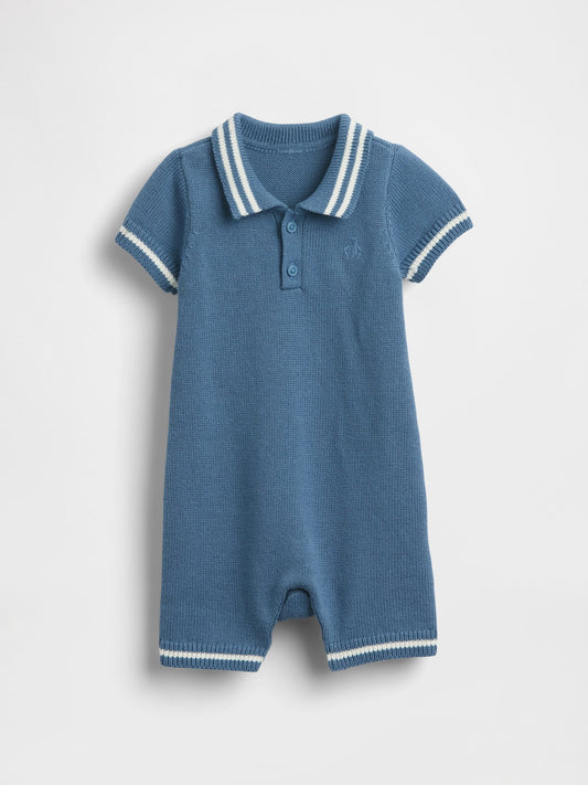 Mavi Polo Kazak Şorty Tulum