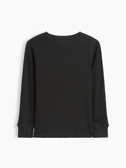 Siyah Gap Mini-logo Waffle-knit T-shirt
