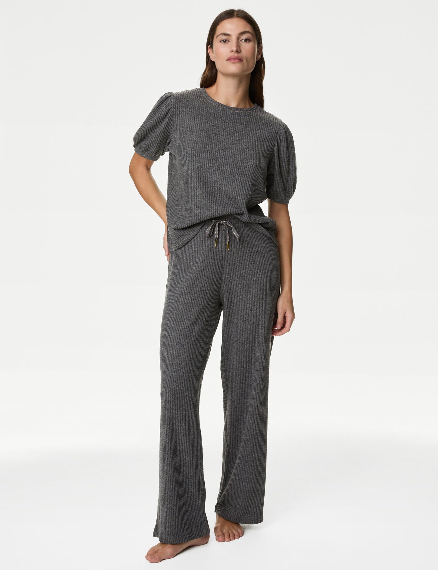 Regular Fit Waffle Pijama Üstü