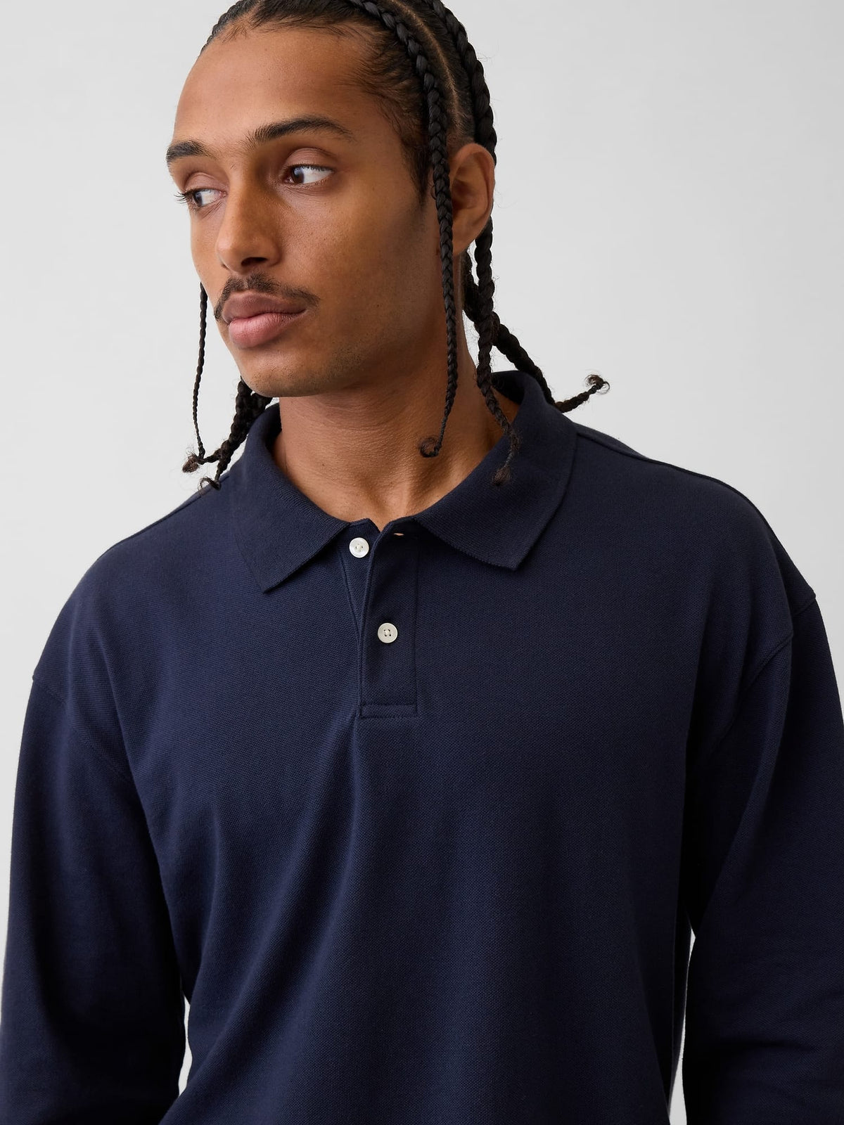 Lacivert Oversized Pique Polo T-shirt
