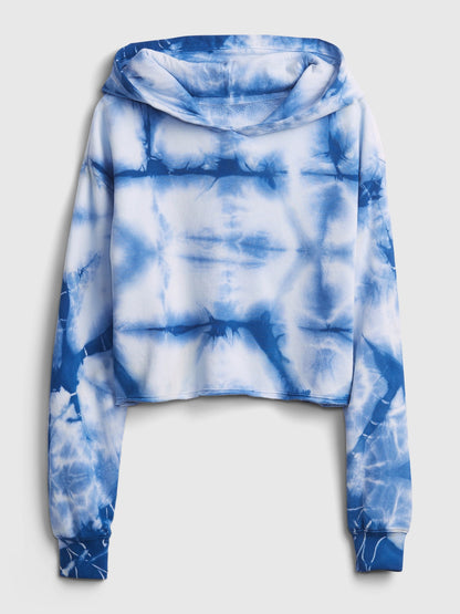 Pembe Crop Kapüşonlu Sweatshirt