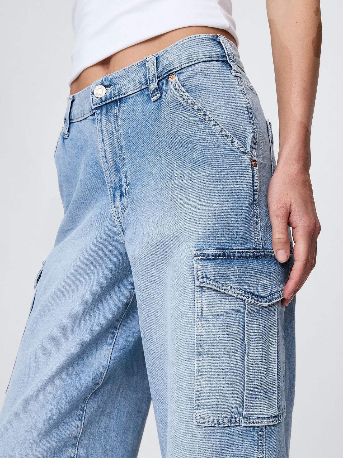 Mavi Mid Rise '90s Loose Kargo Jean Pantolon