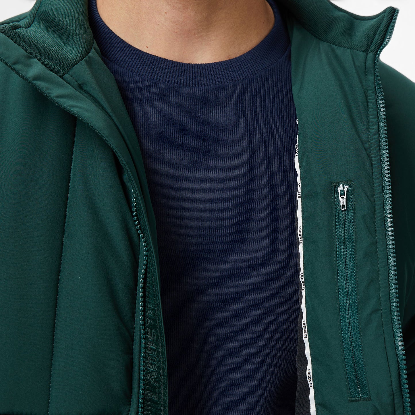 Lacoste Erkek Dik Yaka Koyu Yeşil Mont