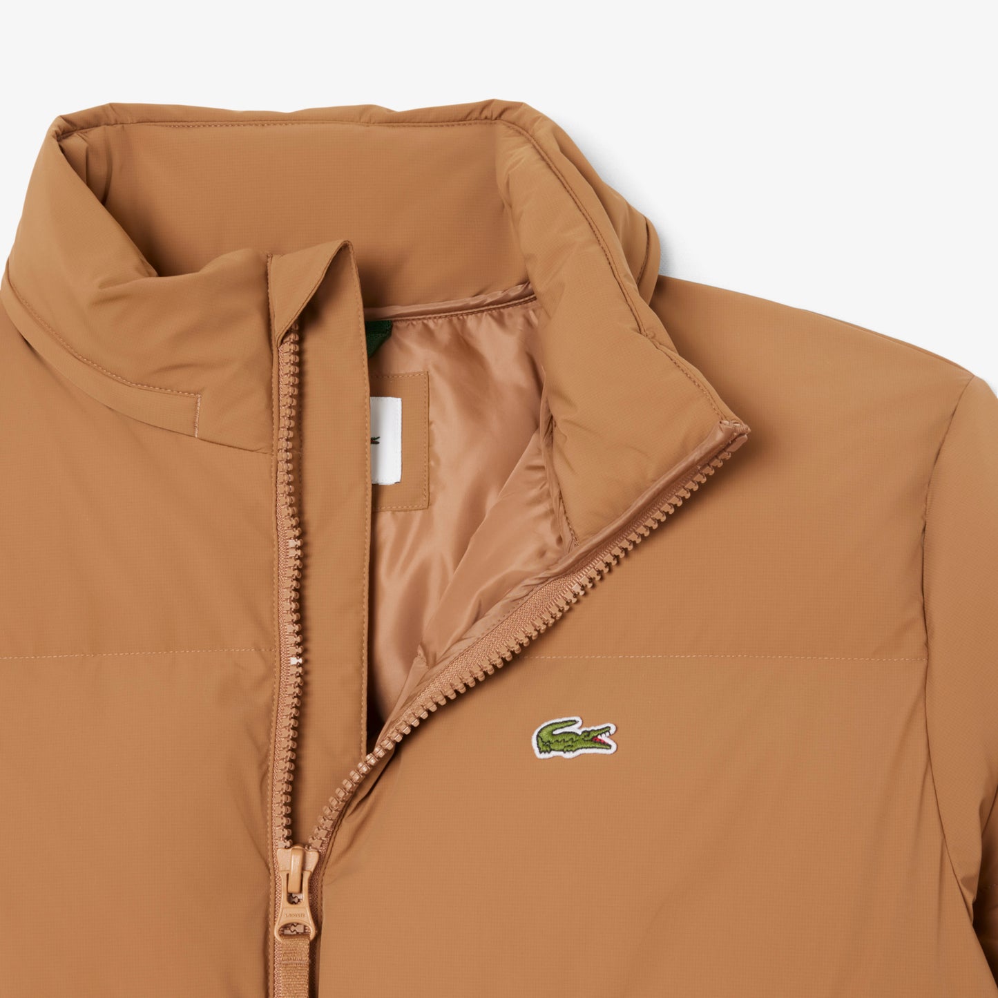 Lacoste Erkek Relaxed Fit Fermuarlı Koyu Kahverengi Mont
