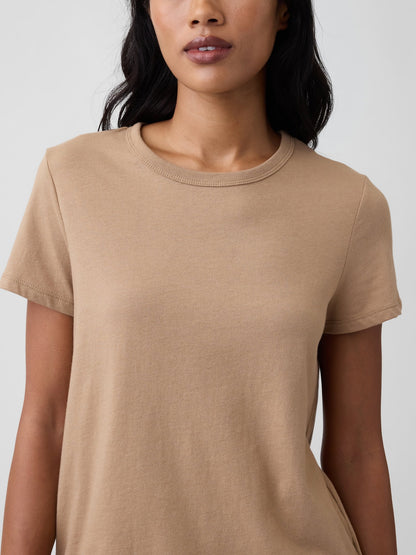 Açık Kahverengi Favorite Bisiklet Yaka T-shirt
