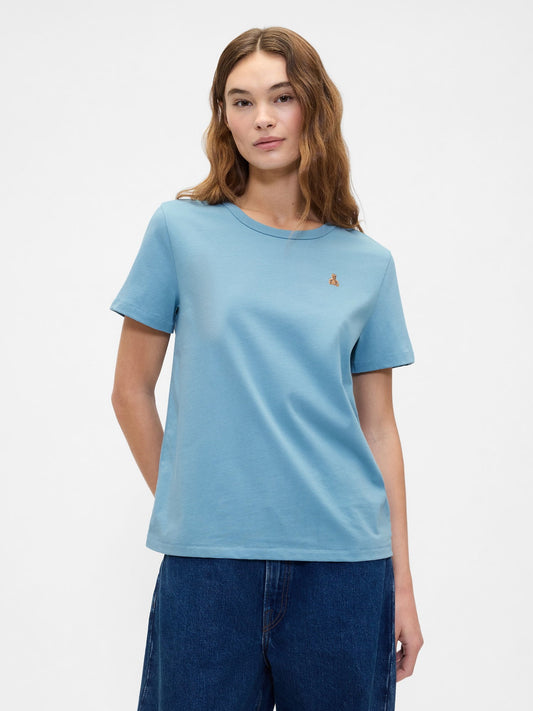 Açık Mavi Organik Pamuk Vintagesoft Brannan Bear T-shirt