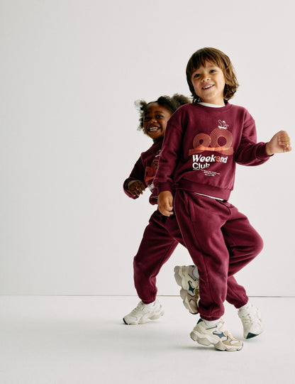 Saf Pamuklu Grafik Sweatshirt (2–8 Yaş)