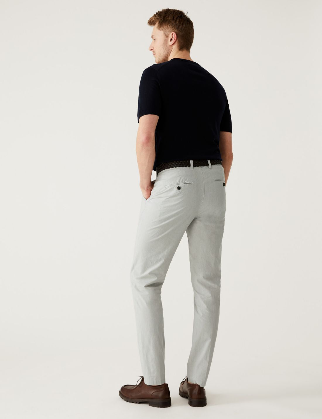 Slim Fit Dokulu Chino Pantolon
