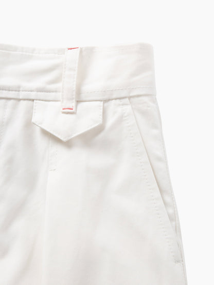 Beyaz Gap × Victoria Beckham High Rise Pileli Arc Pantolon