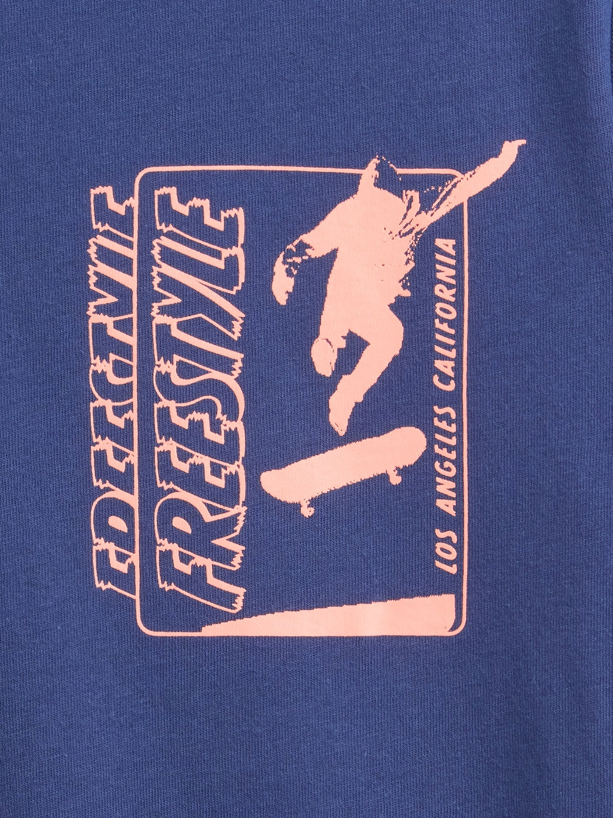 Koyu Mavi Grafik Baskılı T-shirt