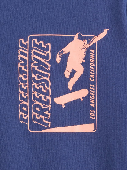 Koyu Mavi Grafik Baskılı T-shirt