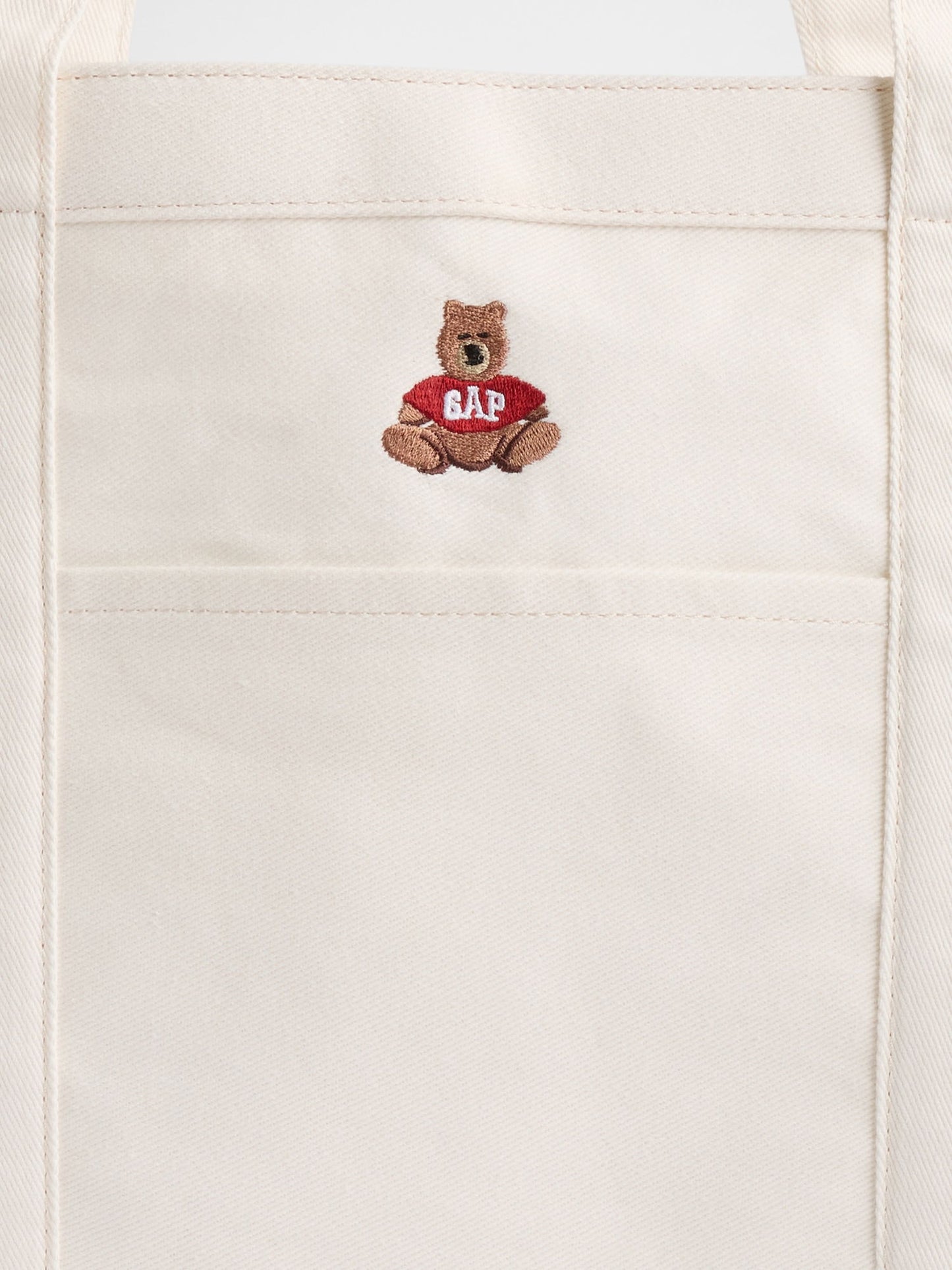 Beyaz Brannan Bear Logo Denim Tote Çanta