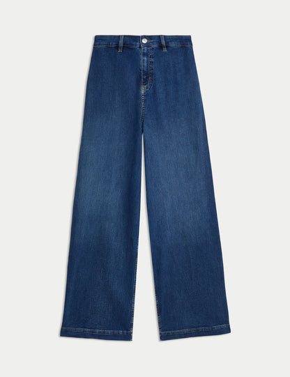 Yüksek Bel Wide Leg Grazer Jean