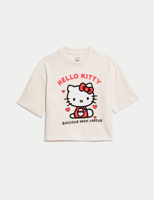 %100 Pamuklu Hello Kitty:trade_mark: T-shirt (2-8 Yaş)