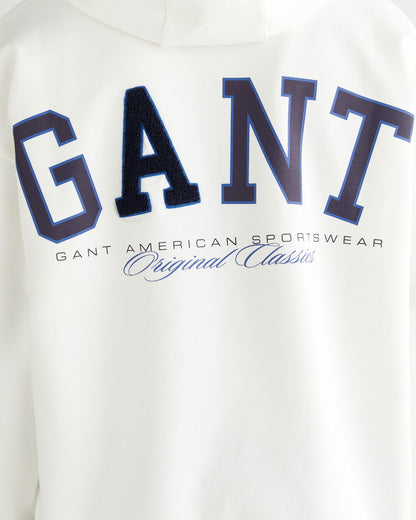 Gant Erkek Beyaz Regular Fit Kapüşonlu Sweatshirt