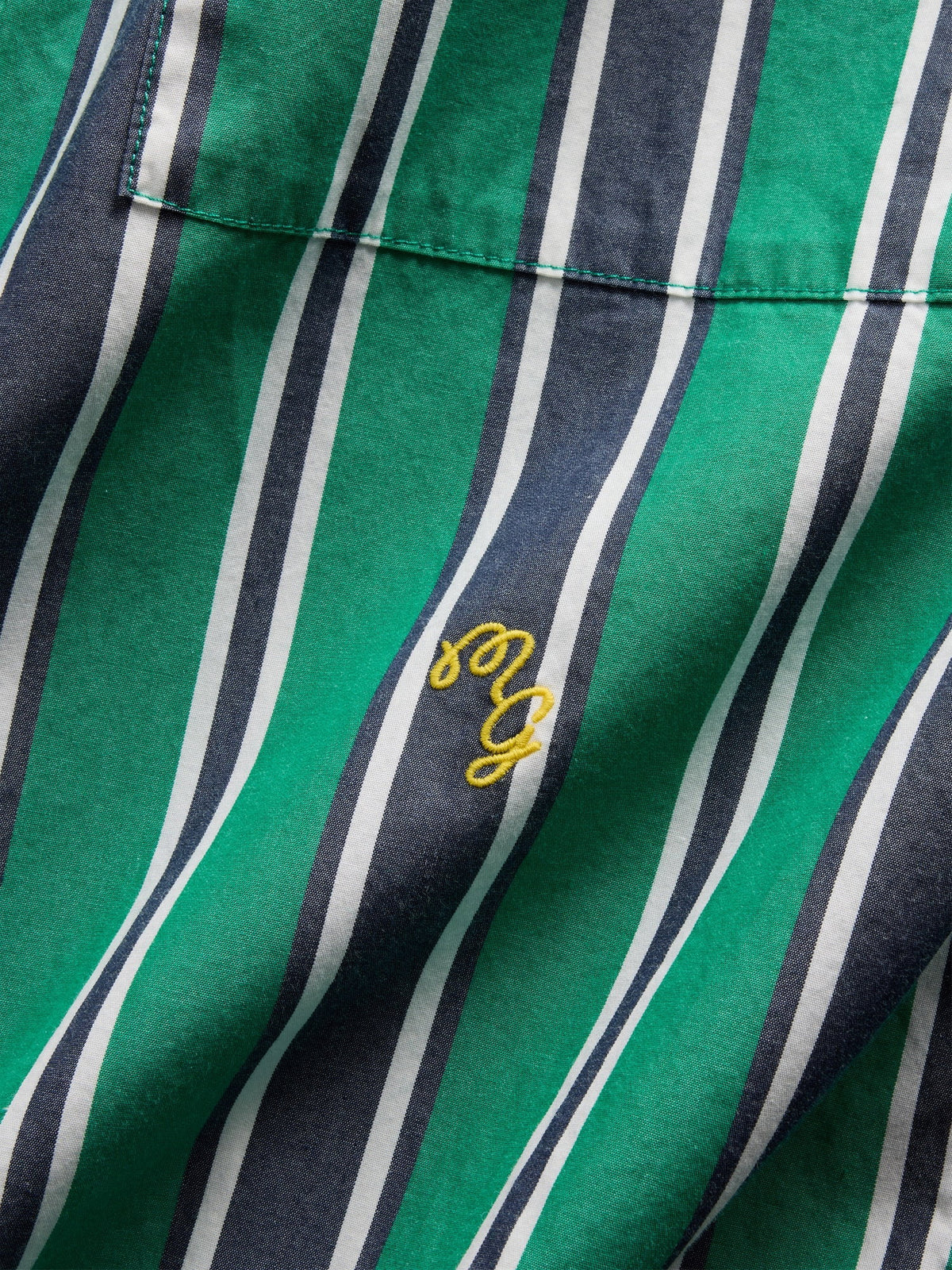 Yeşil Gap × Malbon Poplin Çizgili Gömlek