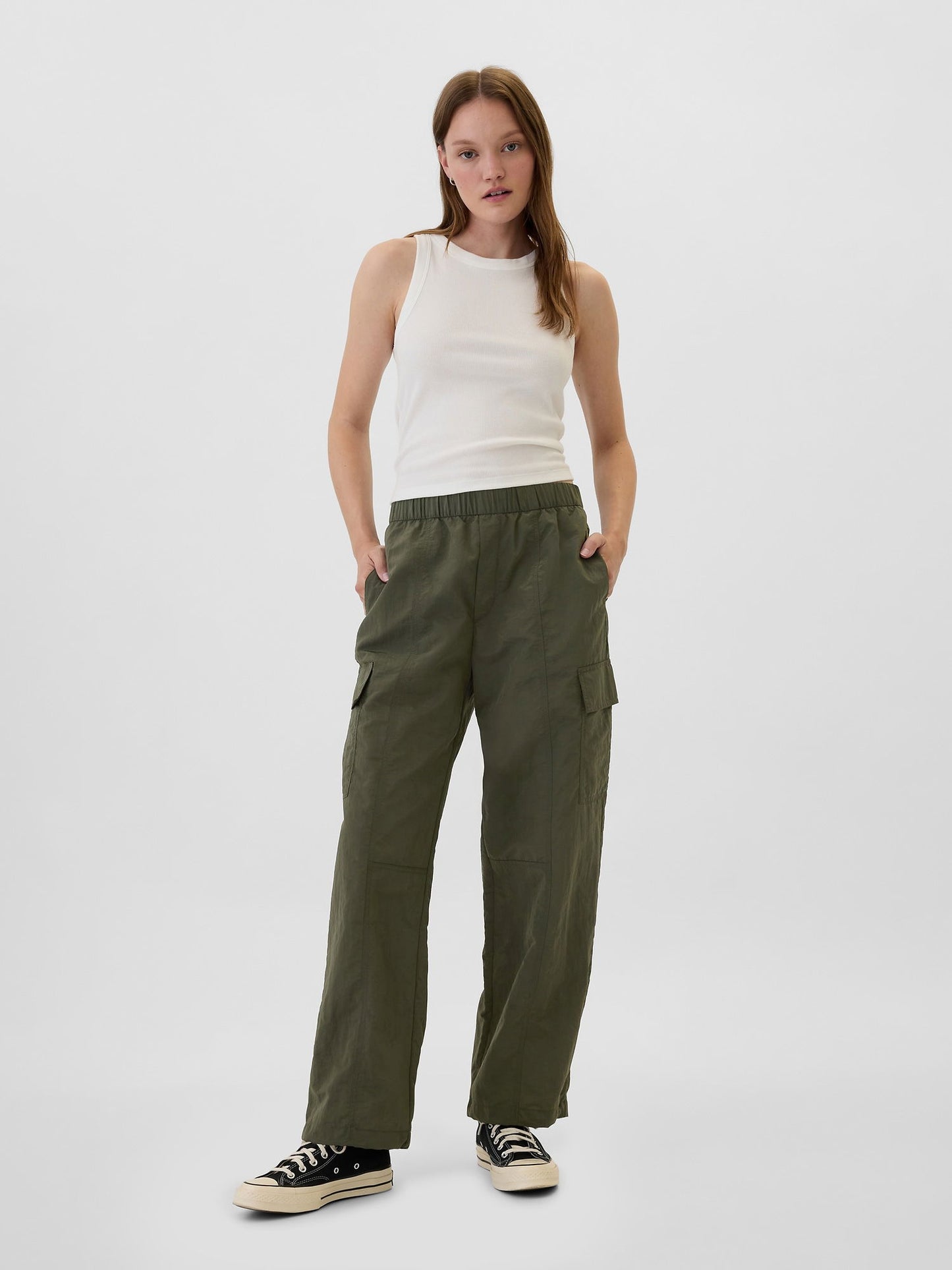 Haki Gapfit Crinkle Paraşüt Pantolon