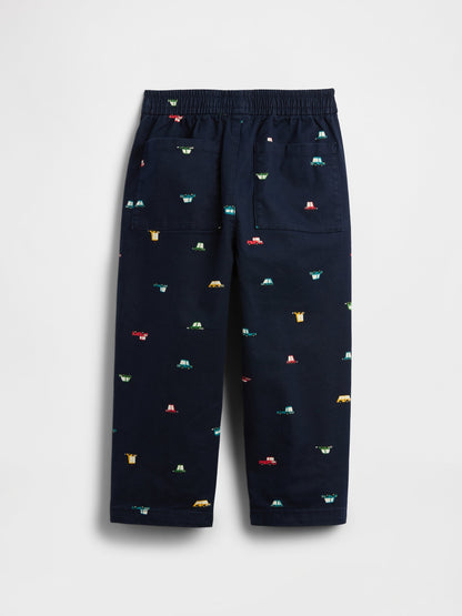 Lacivert Pull-on Baggy Twill Pantolon