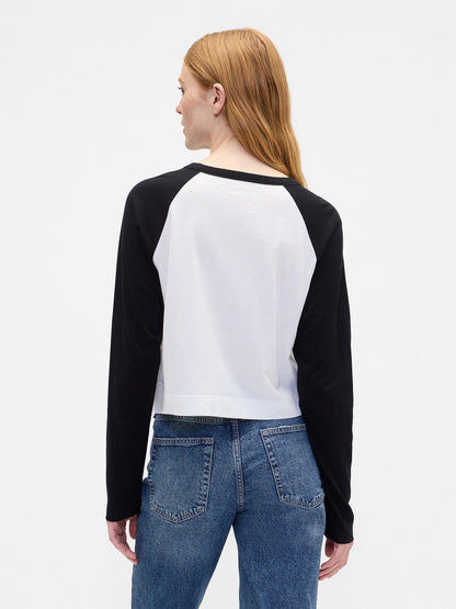 Siyah Relaxed Crop Gap Logo T-shirt