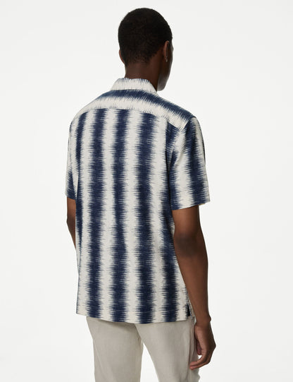 Regular Fit Kısa Kollu Keten Gömlek
