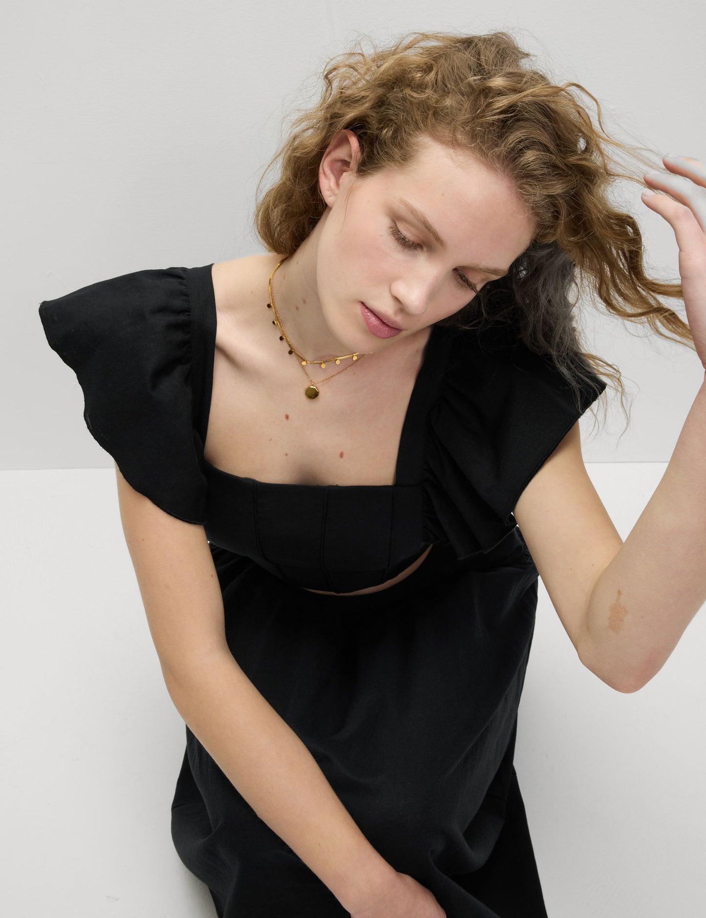 Keten Karışımlı Regular Fit Crop Top