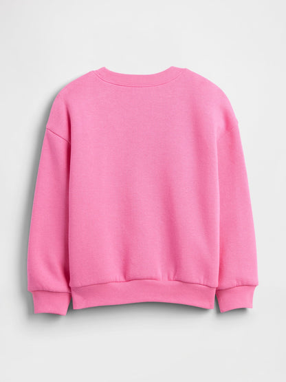Pembe Grafik Baskılı Sweatshirt