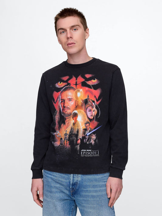 Siyah Star Wars Grafik T-Shirt