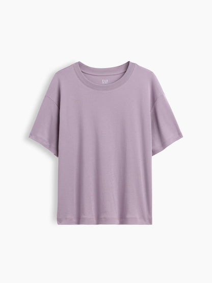 Lila Supima® Pamuk Relaxed T-shirt