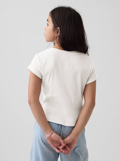 Beyaz Arch Logo Rib T-shirt