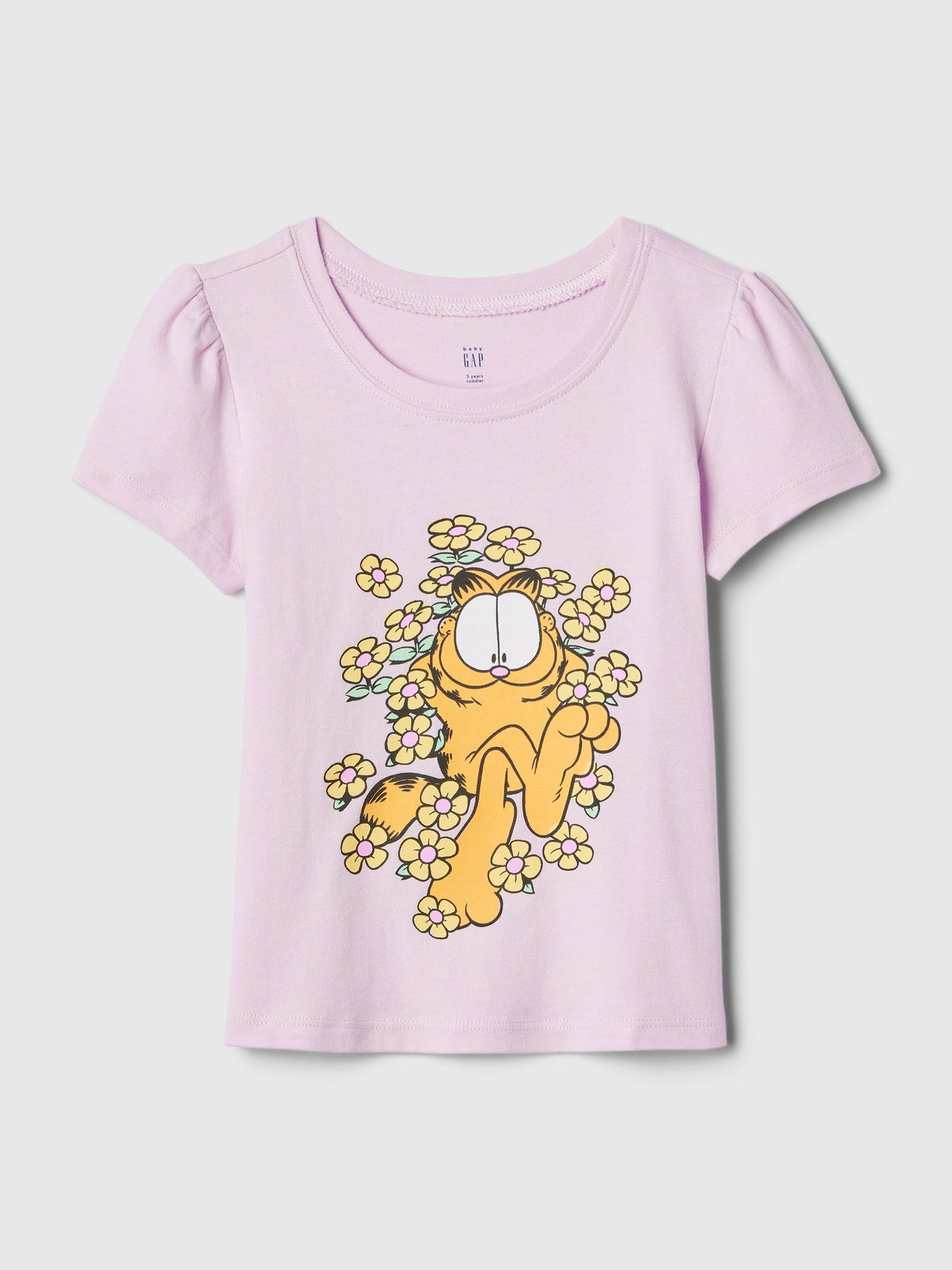 Pembe Gap Logo Garfield Grafikli T-shirt
