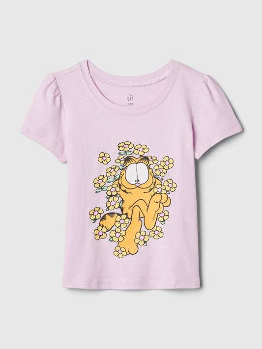 Pembe Gap Logo Garfield Grafikli T-shirt