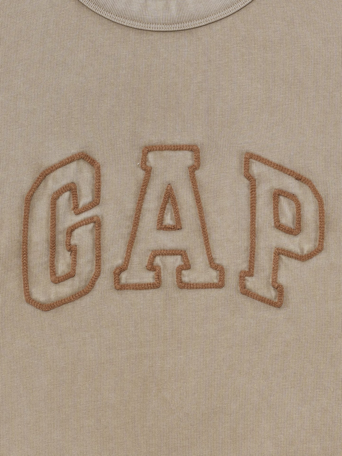 Açık Kahverengi Heavyweight Gap Logo Relaxed Crop T-shirt