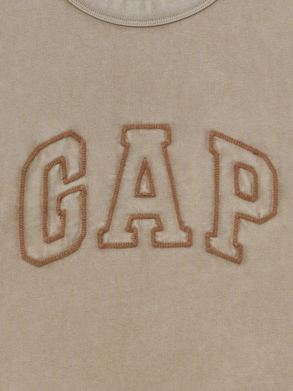 Açık Kahverengi Heavyweight Gap Logo Relaxed Crop T-shirt
