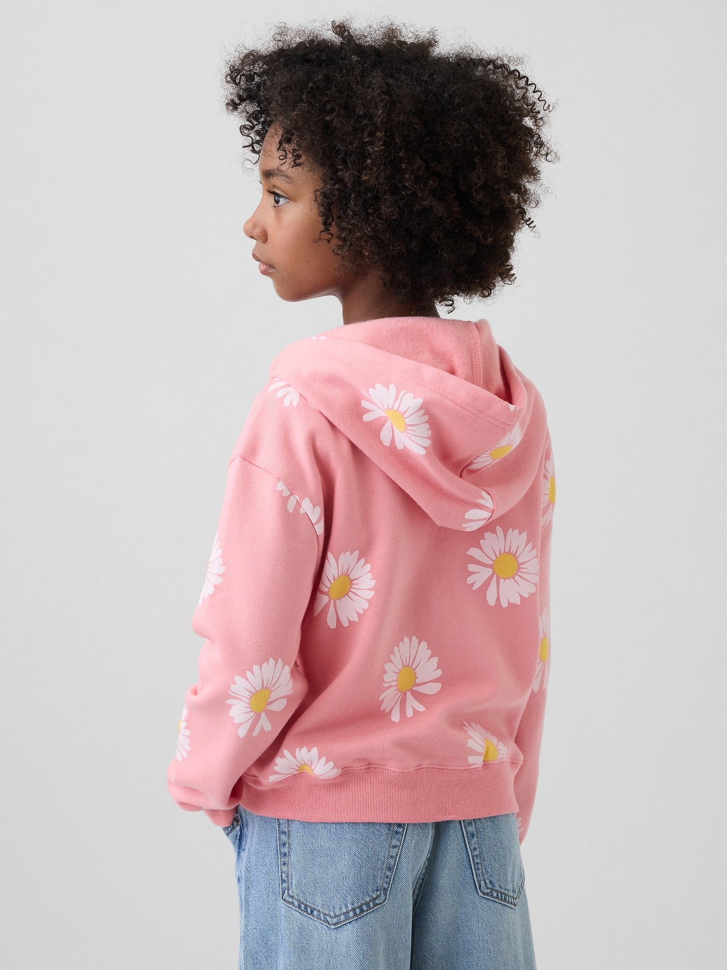 Pembe Relaxed Gap Logo Fransız Havlu Kumaş Fermuarlı Sweatshirt